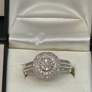 JWBR Elegant Halo  Silver Diamond Ring